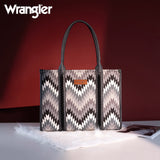 Wrangler Southwestern Pattern Dual Sided Print Concealed Carry Wide Tote - Grey