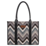 Wrangler Southwestern Pattern Dual Sided Print Concealed Carry Wide Tote - Grey