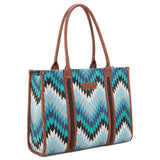 Wrangler Southwestern Pattern Dual Sided Print Concealed Carry Wide Tote - Jean