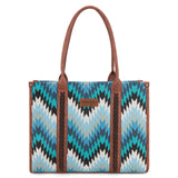 Wrangler Southwestern Pattern Dual Sided Print Concealed Carry Wide Tote - Jean