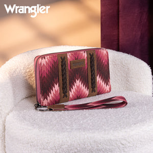 Wrangler Southwestern Art Print Wallet - Dark Pink