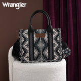 Wrangler Southwestern Pattern Dual Sided Print -Tote/Crossbody - BLACK