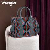 Wrangler Southwestern Pattern Dual Sided Print -Tote/Crossbody - NAVY