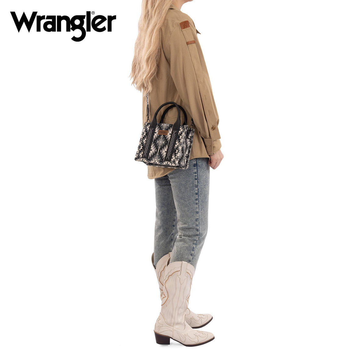 Wrangler Embroidered Swirl Mini Satchel Crossbody - Black