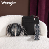 Wrangler Southwestern Art Print Dual Pouch Wristlet - Grey