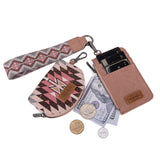 Wrangler Southwestern Art Print Dual Pouch Wristlet - Pink