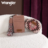 Wrangler Southwestern Art Print Dual Pouch Wristlet - Pink