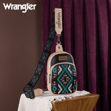 Wrangler Southwestern Embroidered Sling Bag - Black