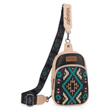 Wrangler Southwestern Embroidered Sling Bag - Black