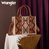 Wrangler Aztec Embroidered Mini Tote/Crossbody - BROWN