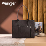 Wrangler Tooled Aztec Pattern Print Concealed Carry Large Tote - Black
