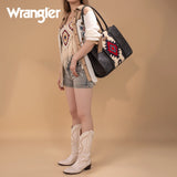 Wrangler Tooled Aztec Pattern Print Concealed Carry Large Tote - Black