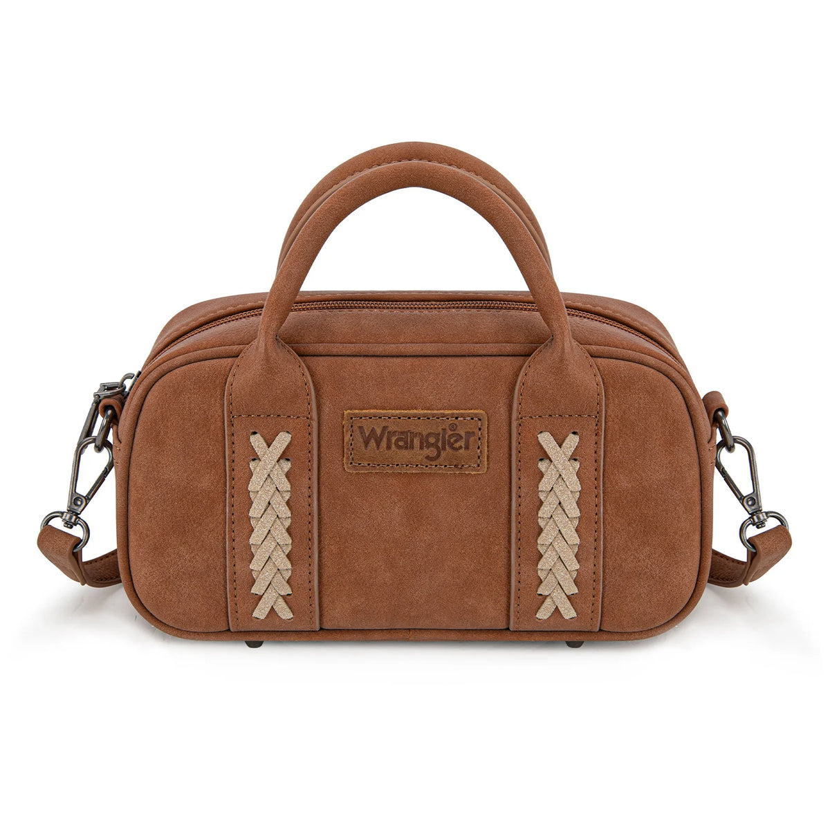 Wrangler Whipstitch Collection Mini Satchel/Crossbody Bag - Brown