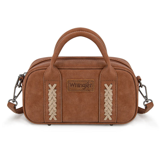 Wrangler Whipstitch Collection Mini Satchel/Crossbody Bag - Brown