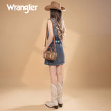 Wrangler Whipstitch Collection Mini Satchel/Crossbody Bag - Leopard