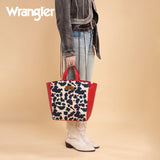 Wrangler Cow Print Concealed Carry Tote/Crossbody - Red