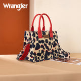 Wrangler Cow Print Concealed Carry Tote/Crossbody - Red
