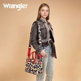 Wrangler Cow Print Concealed Carry Tote/Crossbody - Red