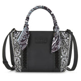 WRANGLER BANDANA PAISLEY PRINT TOTE/CROSSBODY - BLACK