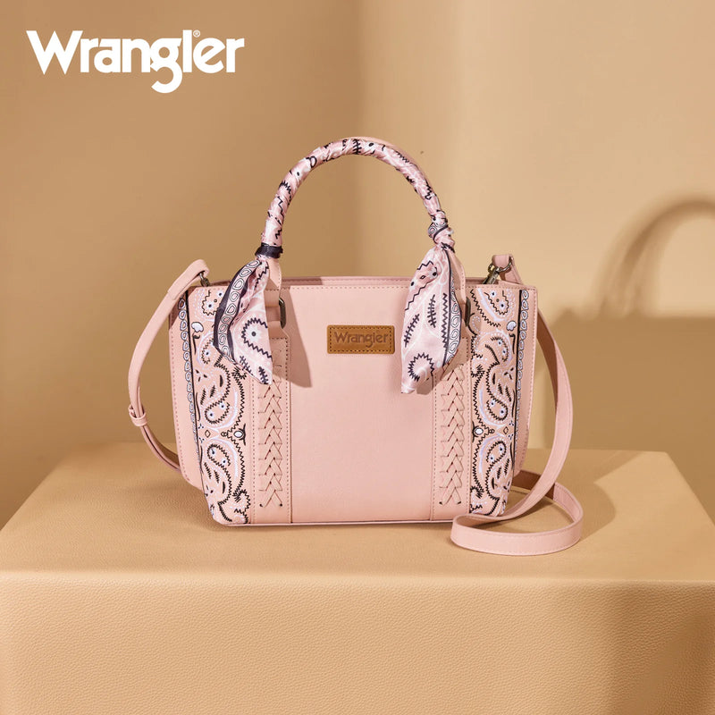 WRANGLER BANDANA PAISLEY PRINT TOTE/CROSSBODY - PINK