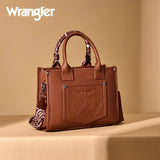 WRANGLER PAISLEY PRINT TOTE CROSSBODY BAG - BROWN