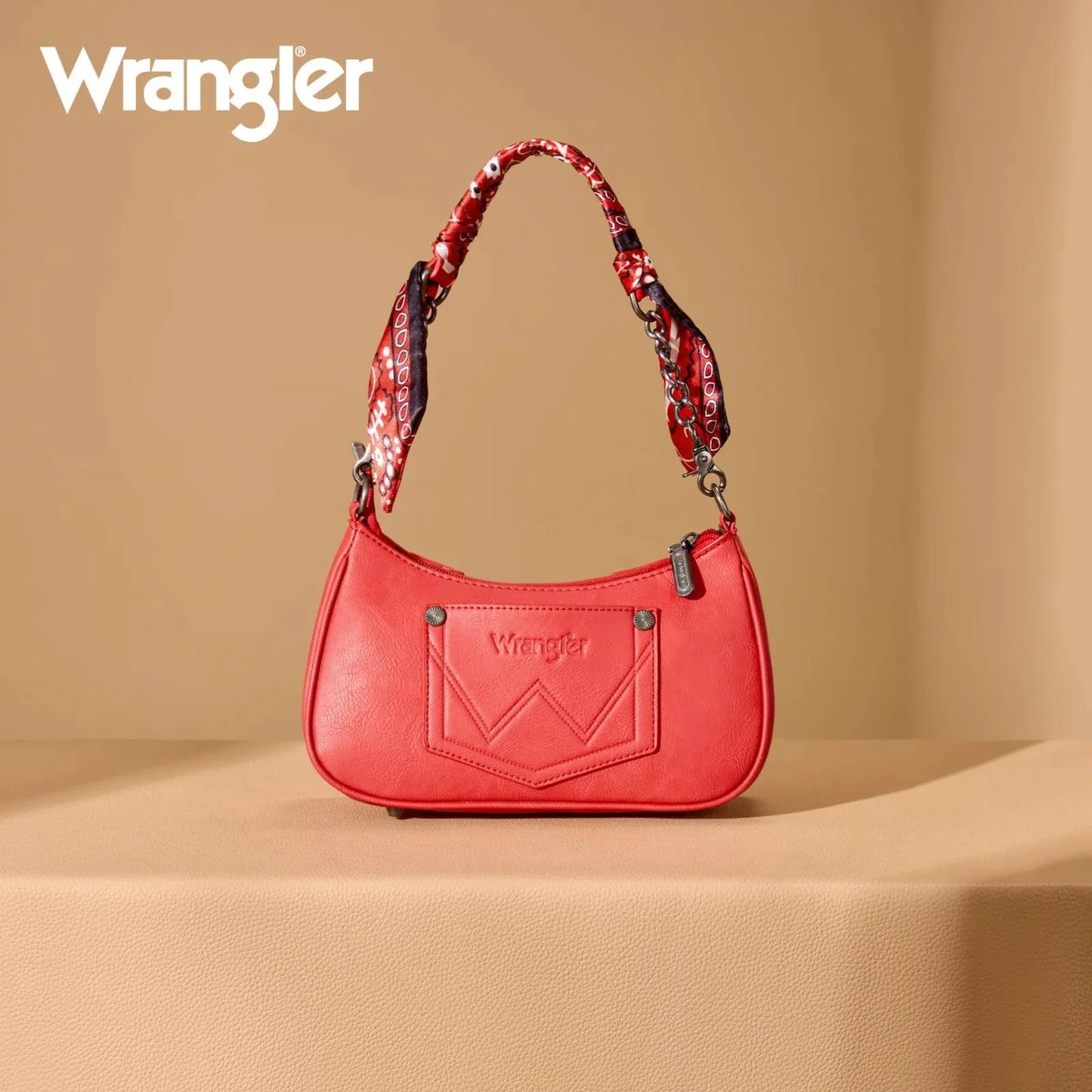 WRANGLER PAISLEY PRINT SHOULDER CROSSBODY BAG - RED