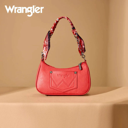 WRANGLER PAISLEY PRINT SHOULDER CROSSBODY BAG - RED