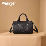 WRANGLER BANDANA PAISLEY PRINT BARREL CROSSBODY BAG - BLACK