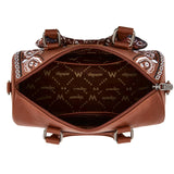 WRANGLER BANDANA PAISLEY PRINT BARREL CROSSBODY BAG - BROWN