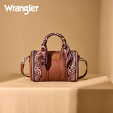WRANGLER BANDANA PAISLEY PRINT BARREL CROSSBODY BAG - BROWN