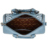 WRANGLER BANDANA PAISLEY PRINT BARREL CROSSBODY BAG - JEAN