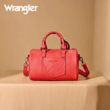 WRANGLER BANDANA PAISLEY PRINT BARREL CROSSBODY BAG - RED