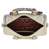 WRANGLER BANDANA PAISLEY PRINT BARREL CROSSBODY BAG - TAN