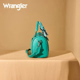 WRANGLER BANDANA PAISLEY PRINT BARREL CROSSBODY BAG - TURQUOISE