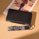 WRANGLER PAISLEY PRINT WRISTLET WALLET - BLACK