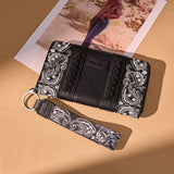 WRANGLER PAISLEY PRINT WRISTLET WALLET - BLACK