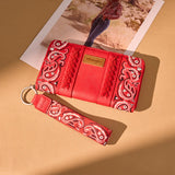 WRANGLER PAISLEY PRINT WRISTLET WALLET - RED