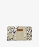 WRANGLER PAISLEY PRINT WRISTLET WALLET - TAN