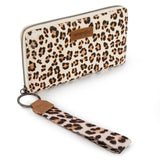 WRANGLER LEOPARD PRINT WALLET/WRISTLET - TAN LEOPARD