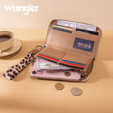 WRANGLER LEOPARD PRINT WALLET/WRISTLET - TAN LEOPARD