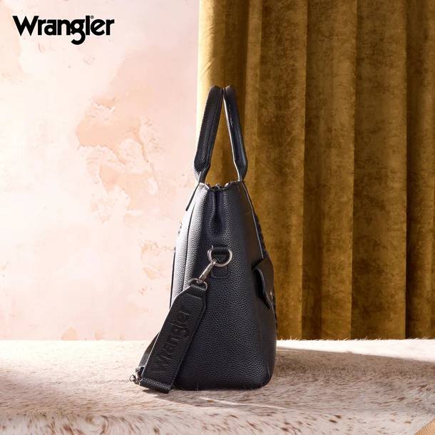 Wrangler Whipstitch Work Tote Bag/Crossbody - Black