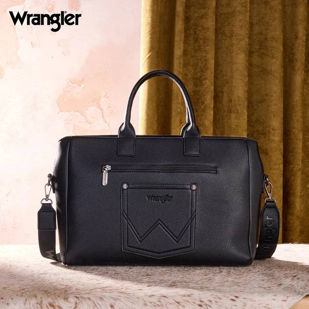Wrangler Whipstitch Work Tote Bag/Crossbody - Black