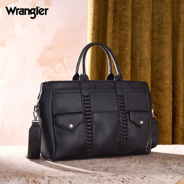Wrangler Whipstitch Work Tote Bag/Crossbody - Black