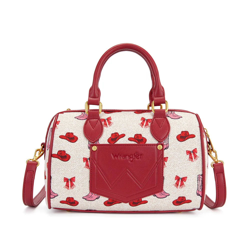 Wrangler Western Print Cowgirl Boston Bag - Pink