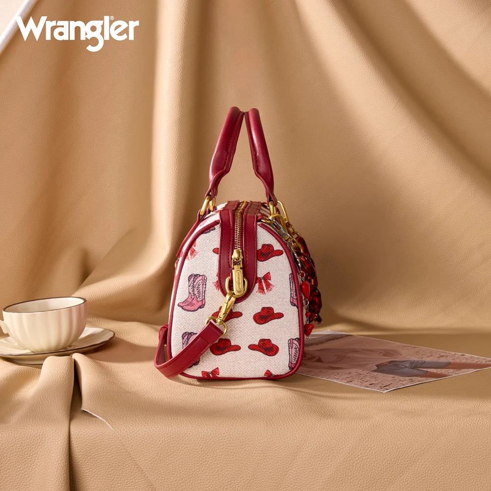 Wrangler Western Print Cowgirl Boston Bag - Pink