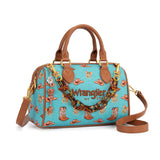 Wrangler Western Print Cowgirl Boston Bag - Turquoise