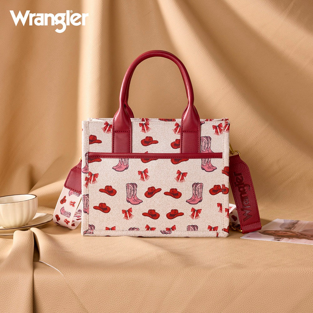 Wrangler Western Print Cowgirl Tote Bag/Crossbody - Pink