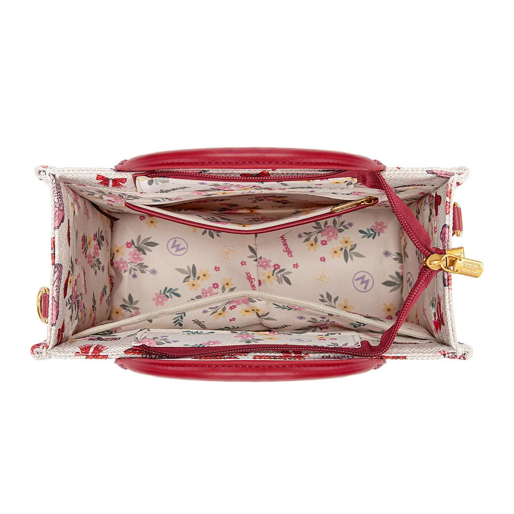 Wrangler Western Print Cowgirl Tote Bag/Crossbody - Pink