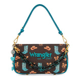 Wrangler Western Print Cowgirl Shoulder Bag - Coffee