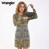 Wrangler Western Print Cowgirl Shoulder Bag - Coffee